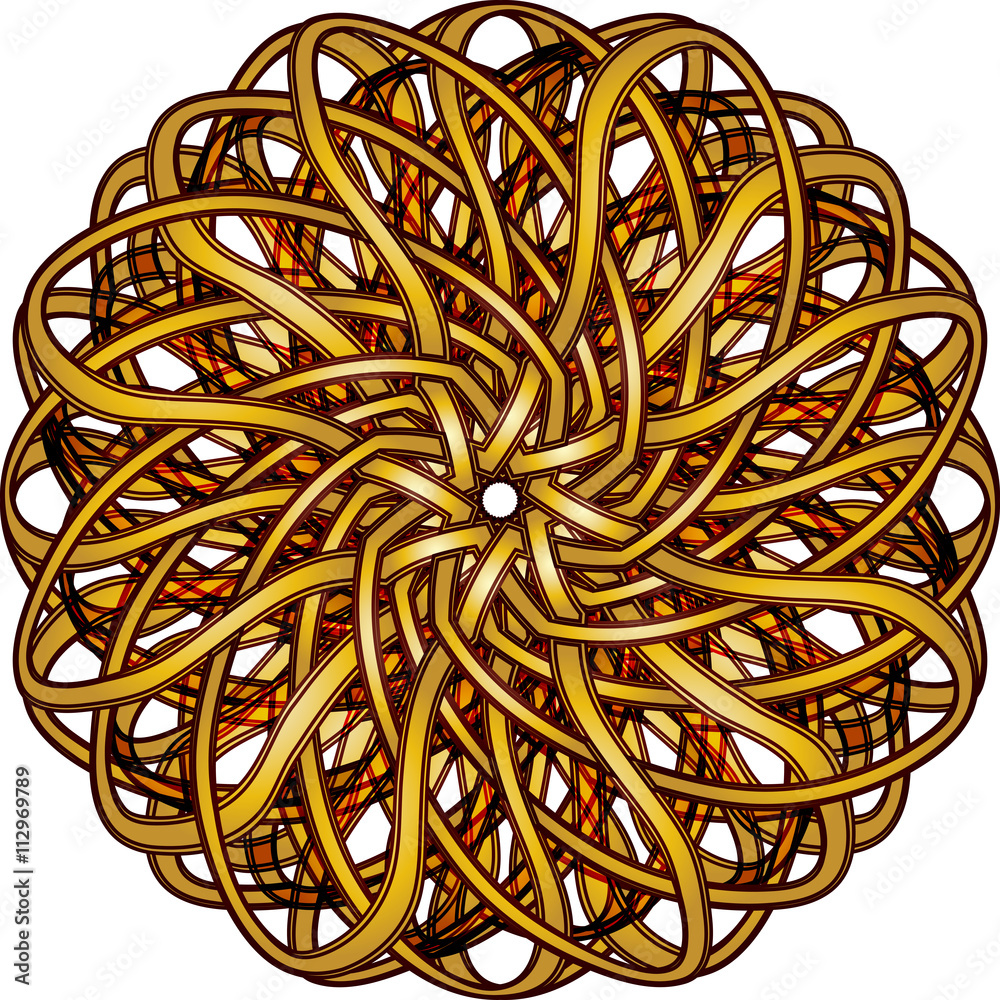 Circular geometric pattern in arabesque style. Eight pointed star. Mandala. Lotus. tessellation illustration.