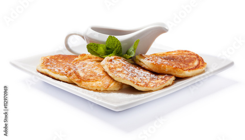 Fresh Homemade Pancakes with Syrup