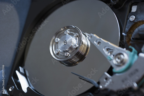 Detail of inside of computer hard drive