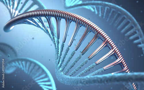 DNA Genetic Engineering. 3D illustration, concept of genetic engineering or genetic modification.