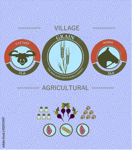 Vintage infographics farming and harvest