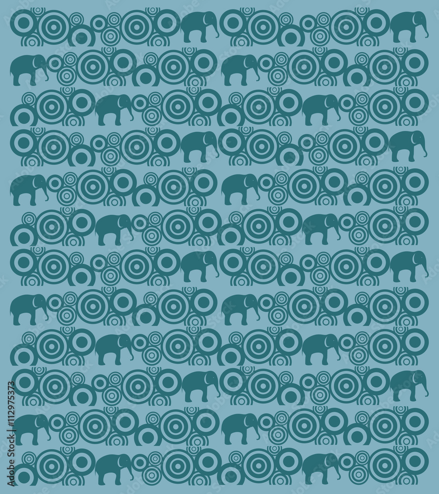 Indian pattern with elephant motif