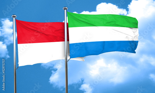 Free Download monaco flag with Sierra Leone flag, 3D rendering - GFXLoad