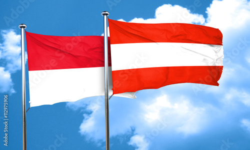 Free Download monaco flag with Austria flag, 3D rendering - GFXLoad