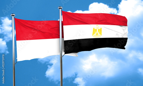 Free Download monaco flag with egypt flag, 3D rendering - GFXLoad