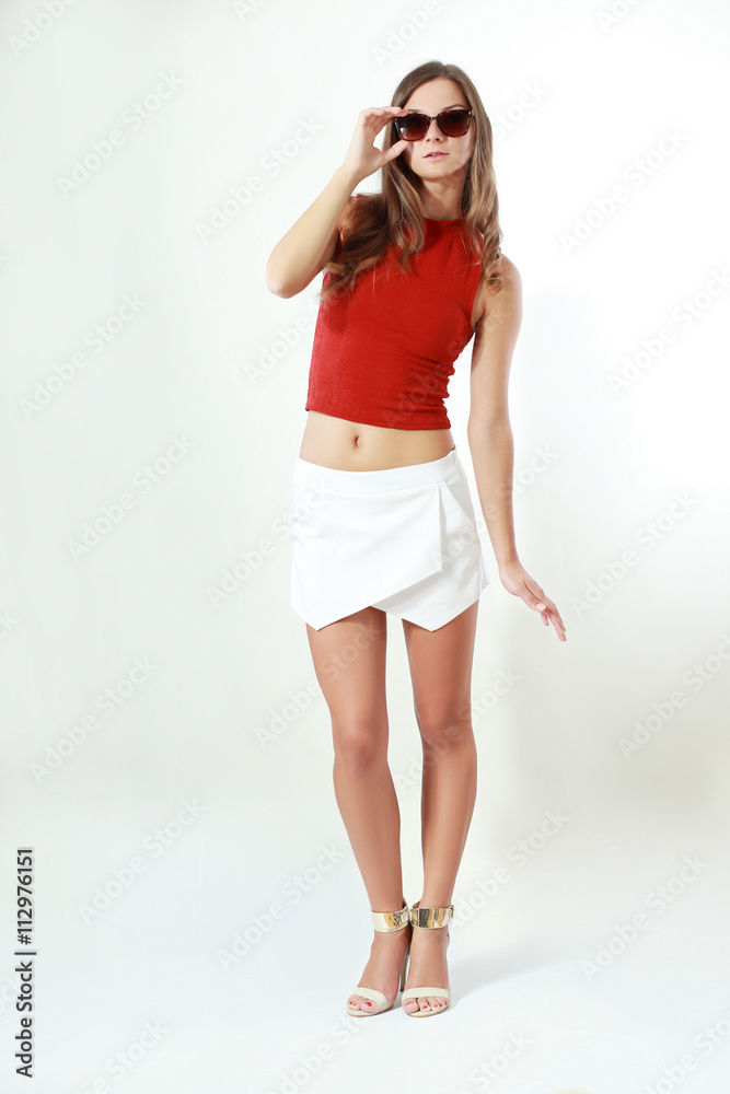 woman posing at studio