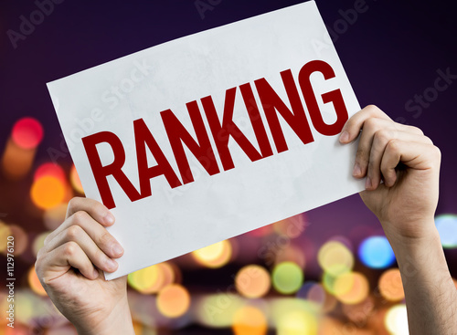 Obraz na płótnie Ranking placard with night lights on background