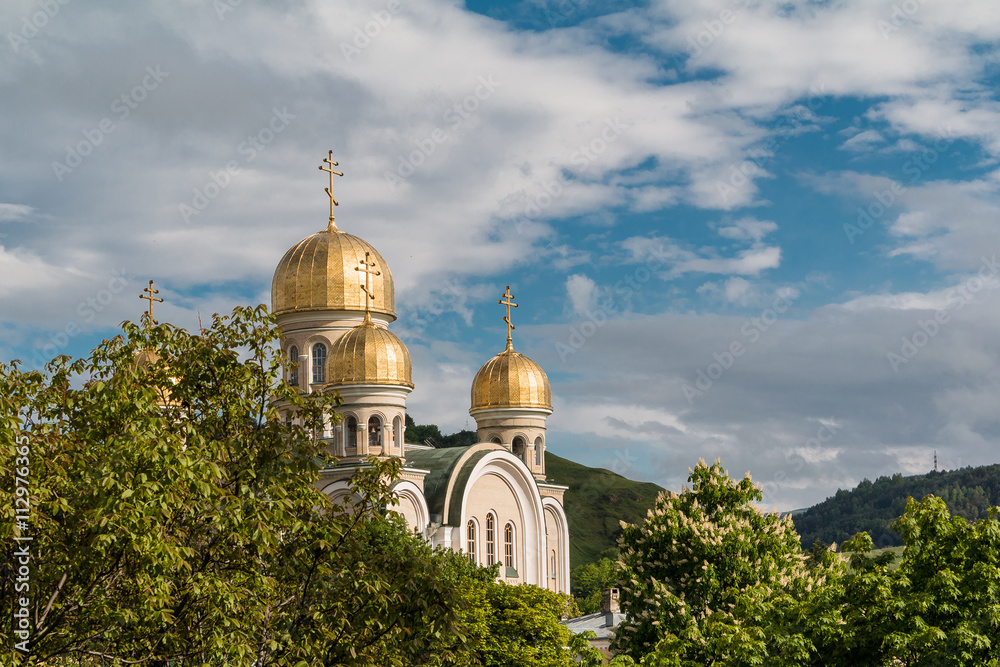 Golden domes of the Christian church.