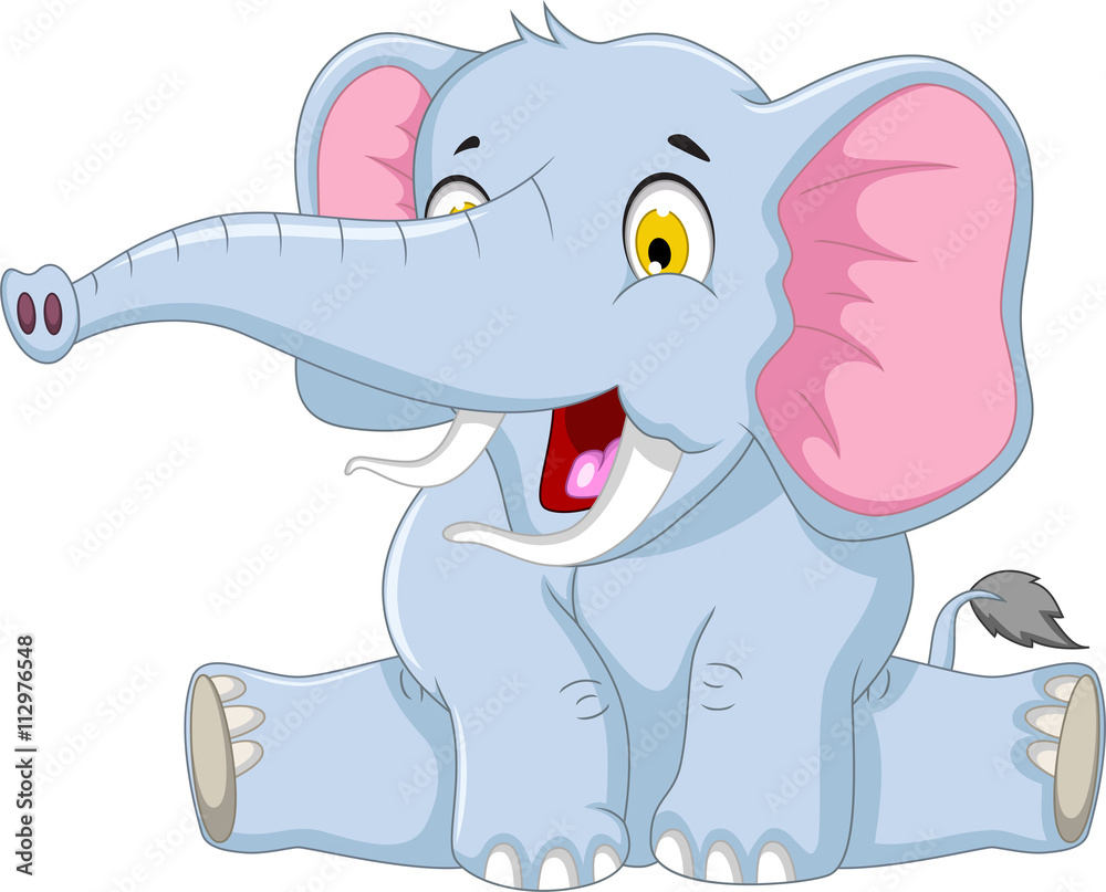 Obraz premium happy elephant cartoon