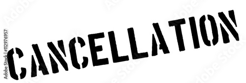 Cancellation black rubber stamp on white