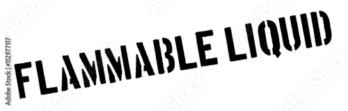 Flammable liquid black rubber stamp on white