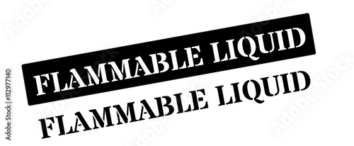 Flammable liquid black rubber stamp on white