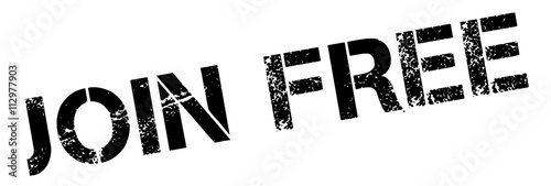 Join Free black rubber stamp on white