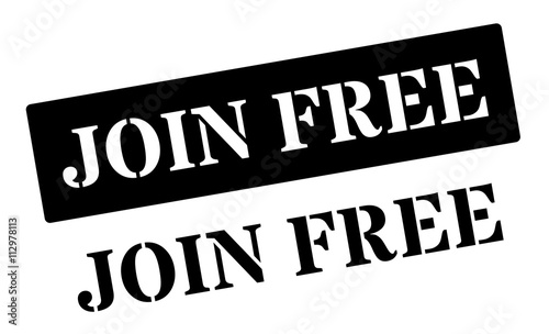 Join Free black rubber stamp on white