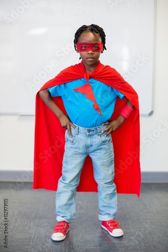 Принти на полотні Portrait of boy pretending to be a superhero