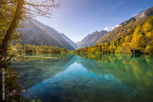 Fototapeta Naklejka Na Ścianę i Meble -  Beautiful autumn landscape with mountain lake, Austria