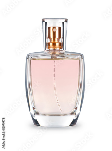 Perfume bottle isolated on white background photo