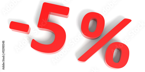 Discount 5 percent off sale.