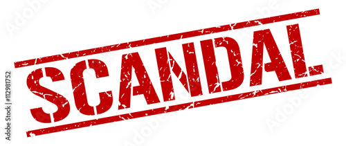 scandal red grunge square vintage rubber stamp