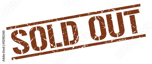 sold out brown grunge square vintage rubber stamp