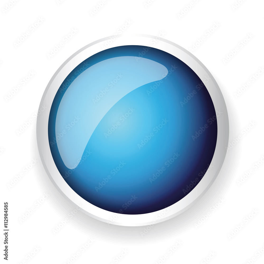 Blue shiny button with metallic elements Blue shiny button with metallic elements