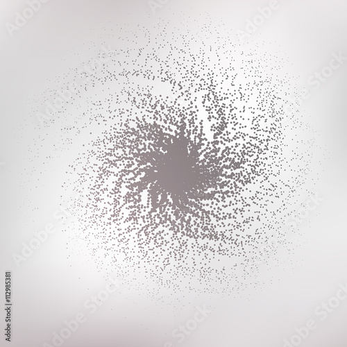 Spiral vector Illustration. Abstract swirl form with dots
