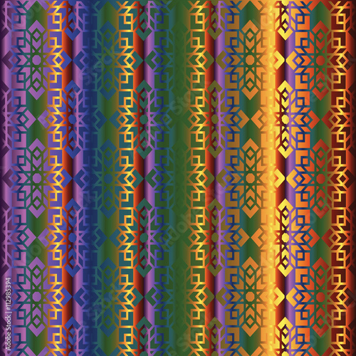Iridescent abstract seamless pattern with Arabian ornament elements. Muslim traditional ornament. Can be scaled to any size.