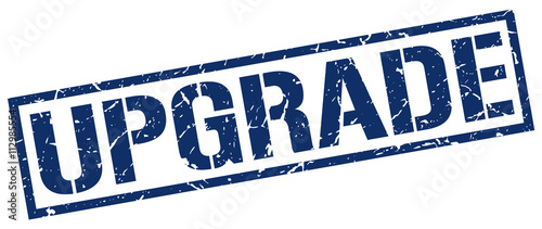 upgrade blue grunge square vintage rubber stamp