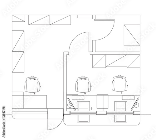 Standard furniture symbols used in architecture
