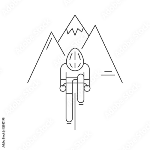 Modern Illustration of cyclist from front view