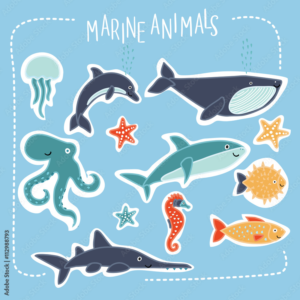 Sea Cartoon Creatures Sea Cartoon Creatures