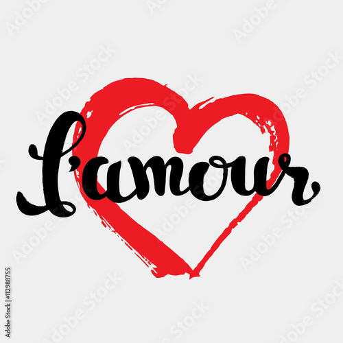 Lettering of word Lamour