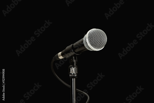 Detail of a microphone on a stand photo