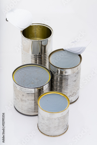 tidy group of used tin can