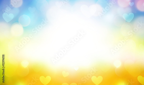 festive small hearts shiny defocused blurred background