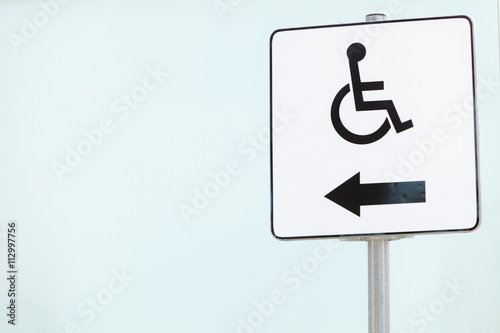 Wheelchair sign symbol.