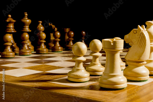 White and black chess pieces