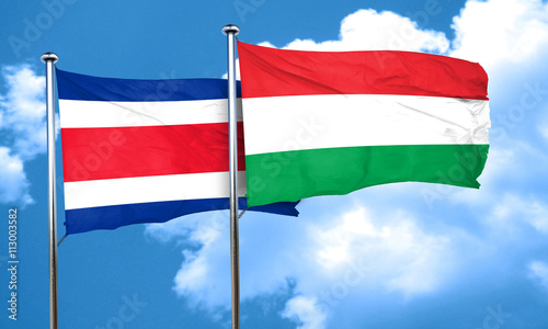 Costa Rica flag with Hungary flag, 3D rendering Free Download Costa Rica flag with Hungary flag, 3D rendering - GFXLoad