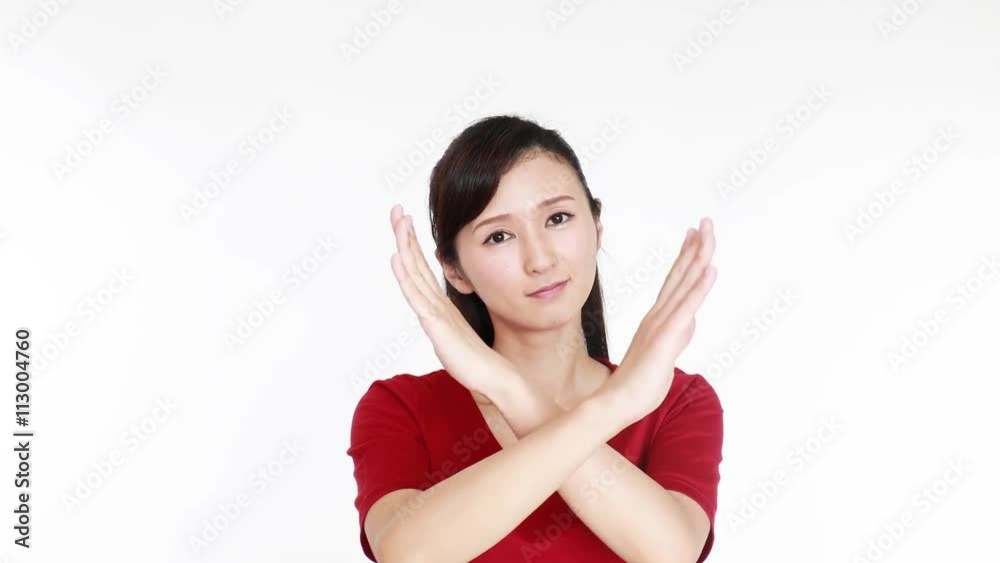 禁止の意思表示をする女性 禁止の意思表示をする女性