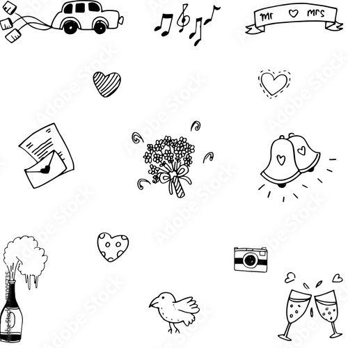 Element party for wedding doodle