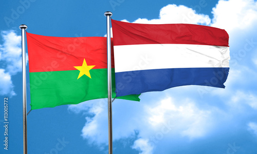 Free Download Burkina Faso flag with Netherlands flag, 3D rendering - GFXLoad