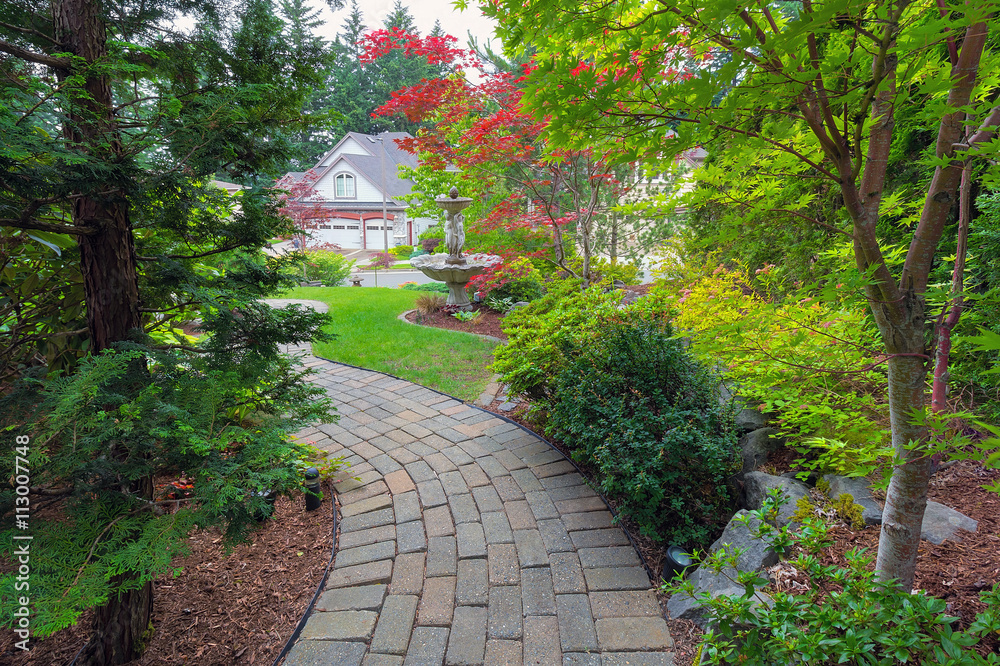 Garden Brick Path in Frontyard