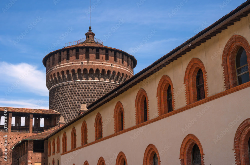 Sforza Castle -Castello Sforzesco-. Milan, Italy.