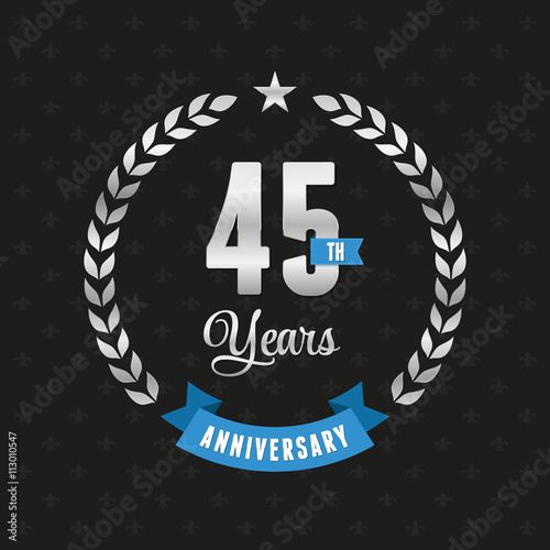 45 years anniversary silver laurel wreath 