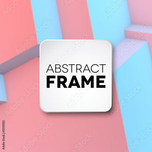 Abstract frame with rose quartz and serenity cubes