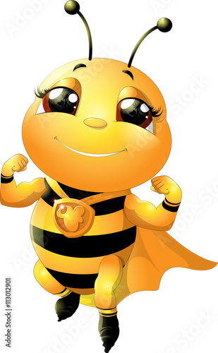 bee on a white background