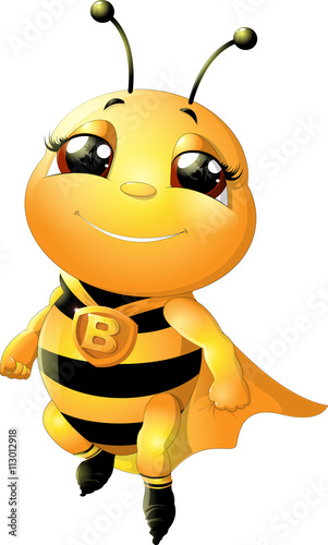 bee on a white background