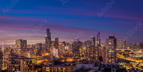 Chicago Downtown panorama at dusk © marchello74