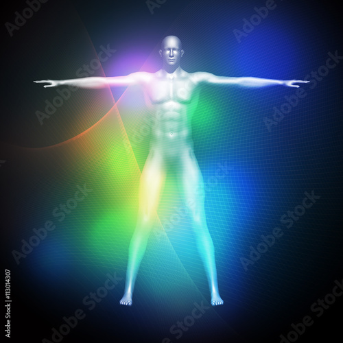 human body and vital sign, 3D illustration, abstract image visual