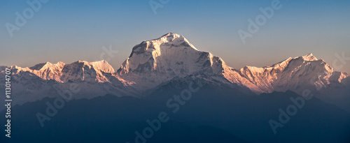 Fototapeta Naklejka Na Ścianę i Meble -  Dhaulagiri mountain on sunrise